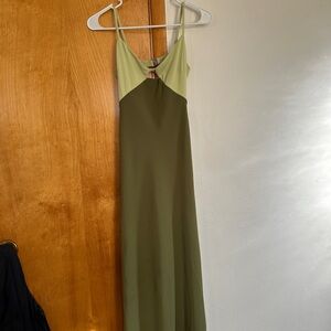 Abercrombie & Fitch Two-Tone Green Maxi Dress
